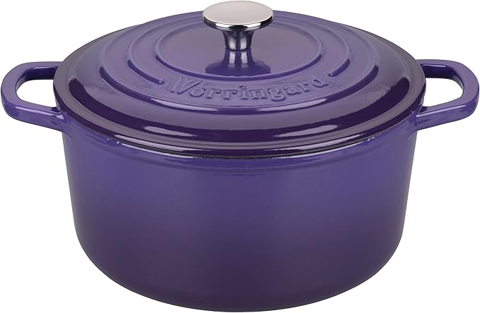 VORRINGARD Enameled Cast Iron Dutch Oven Pot with Lid, for Sourdough Bread Baking, Round Dutch Ovens, 4.5 Quart, Latte