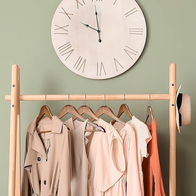 HOUSE DAY Bulk Wooden Hangers 200 Pack, Heavy Duty Wood Coat Hangers for Closet, Smooth Finish Woode Suit Hanger with Non Slip Pants Bar, Sturdy Wood Clothes Hanger for Shirts, Walnut