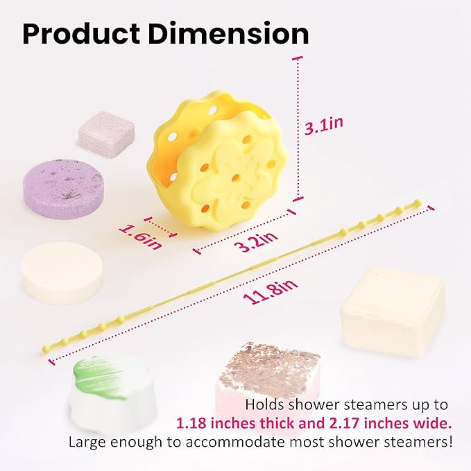 2 Packs Yellow&Blue Silicone Shower Steamer Tray/Holder, Durable Steamer Hanger, Long Lasting Shower Accessories, Aromatherapy Diffuser Containers, Bathroom Accessories for Bathroom Yoga Decor