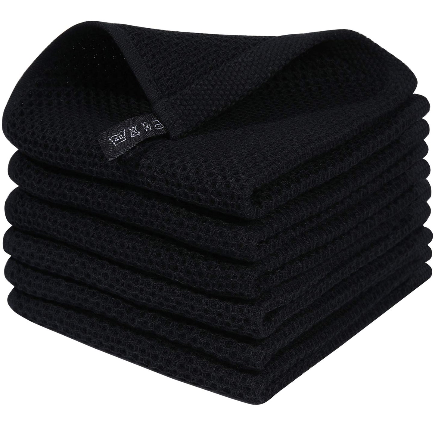 Homaxy 100% Cotton Waffle Weave Kitchen Dish Cloths, Ultra Soft Absorbent Quick Drying Dish Towels, 12 x 12 Inches — 13 x 28 - 12 Pack — 12 x 12 - 6 Pack