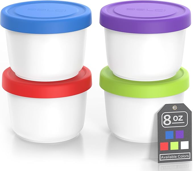 BALCI 16oz Ice Cream Containers - Set of 4 (Multicolor)