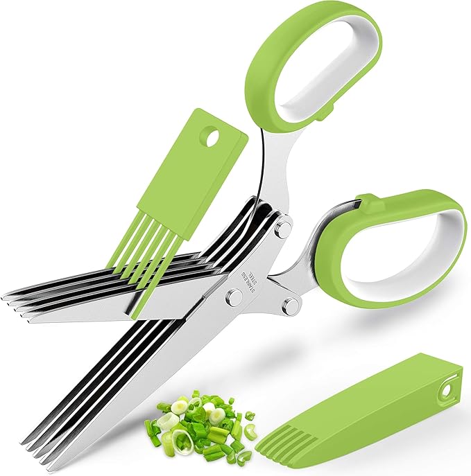 Herb Scissors with 5 Blades and Cover, New Kitchen Gadget 2026