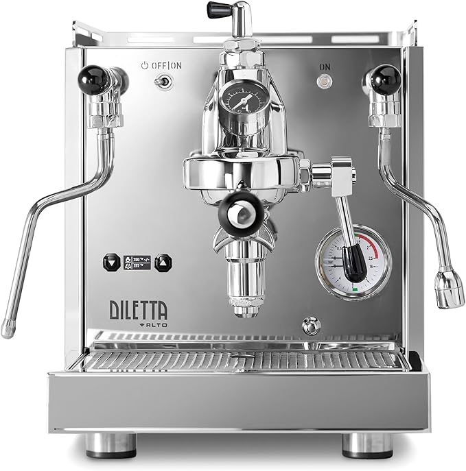 Diletta Alto Espresso Machine with Flow Control | Dual Boiler | PID | Shot Timer | Adjustable OPV | (White)