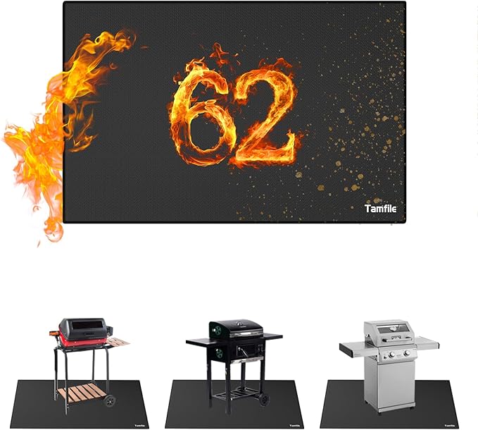 Tamfile 62x40 Inch Grill Mats for Blackstone, Double-Sided Fire Pit Mat