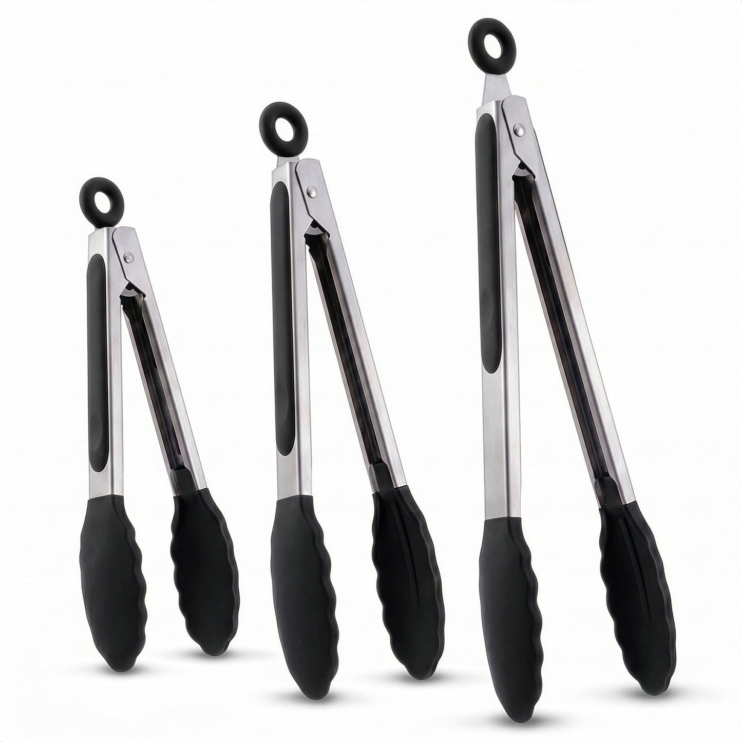 17.3" Extra Long Tongs with Silicone Tip & Stainless Steel Frame