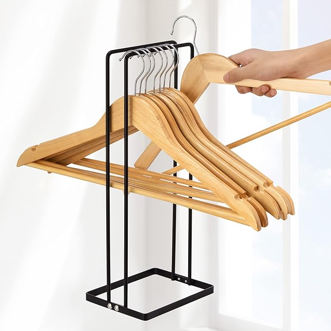 EASTTOWEST Hanger Organizer Stacker 2 Pack,Clothes Hanger Storage Rack Holder for Closet Laundry Room,Holds up 110 Wire Hanger