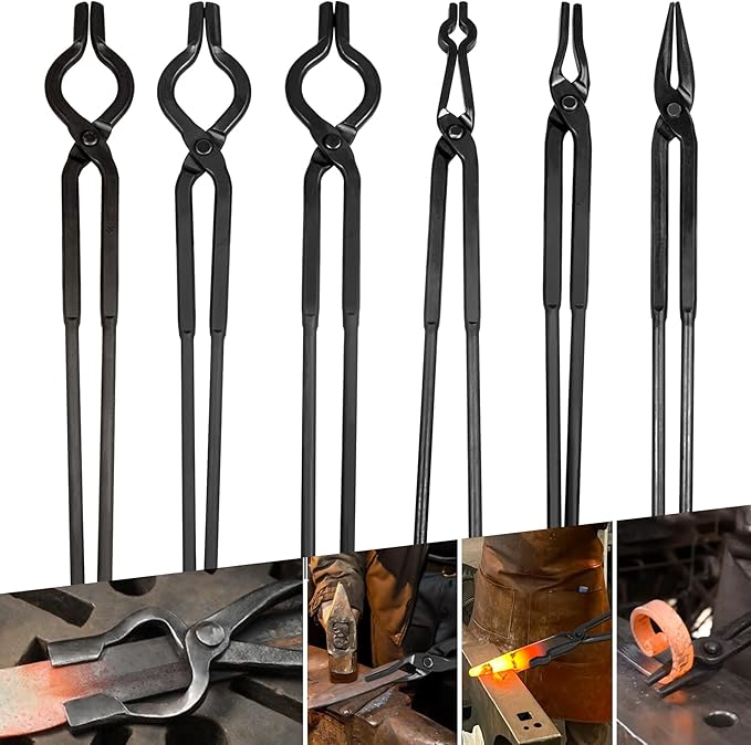 V-SEK Blacksmith Tongs - V-Bit, Flat, Blade, Square Jaw, Wolf Jaw (5PCS)