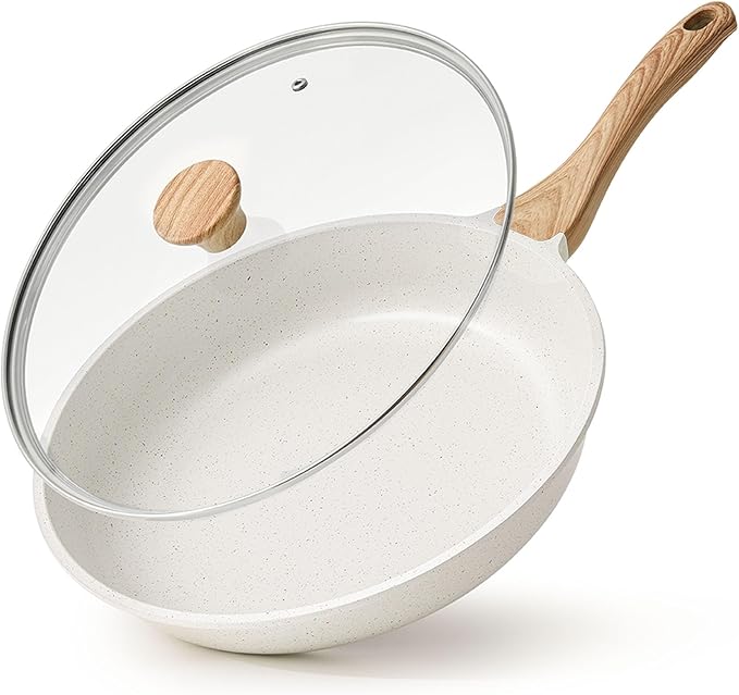 SENSARTE 10inch Nonstick Frying Pan Chef's Pan with Glass Lid