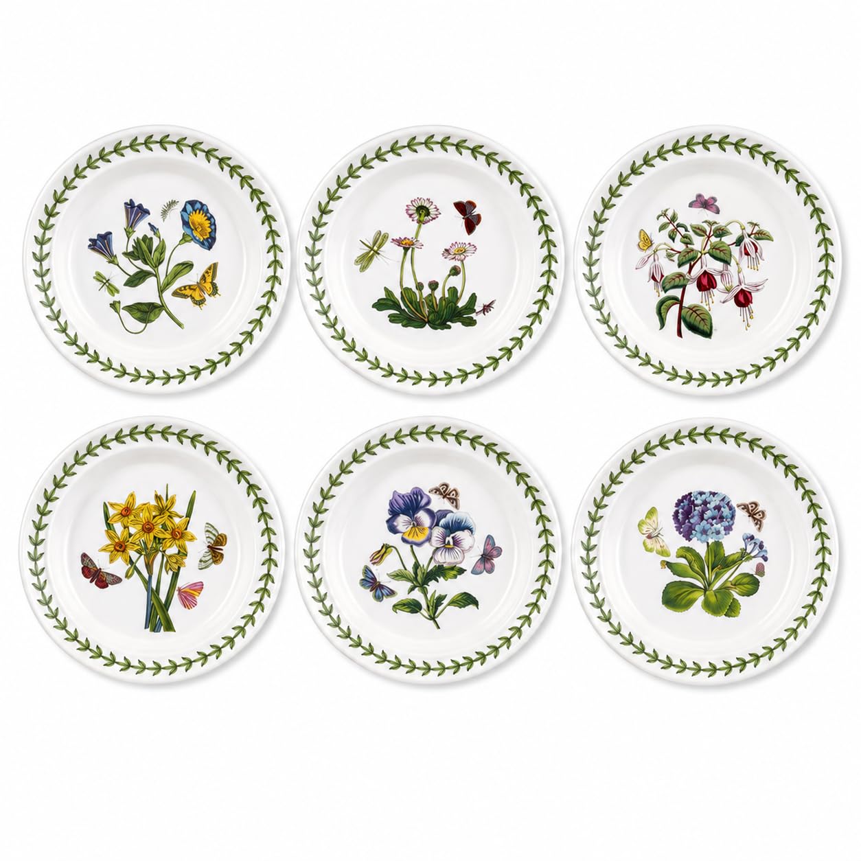 Portmeirion Home & Gifts BG05082 Botanic Garden Side Plates 16.5cm - Set of 6, White