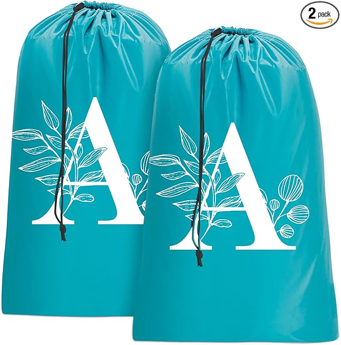 Sylfairy 2 Pack Extra Large Travel Laundry Bag, Dirty Clothes Organizer with Drawstring,Heavy Duty Travel Laundry Bags