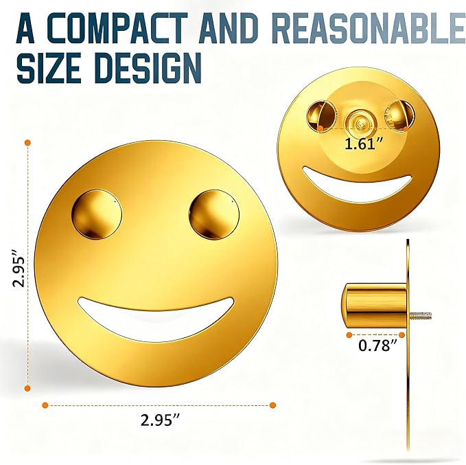 Stainless Steel Smiley Face Sponge Holder, Silver Sink Caddy Organizer Storage with Suction Cup for Kitchen, Kitchen Accessories Decor Scrubber-Gold