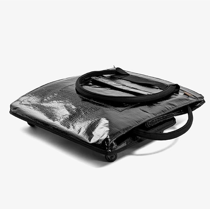 CleverMade Hauler Rolling Tote Bag, 90L Collapsible Portable Shopping Cart with Wheels for Groceries, Laundry, Organization – Heavy Duty Utility Tote with 75 lb Capacity, Basket with Wheels, Black