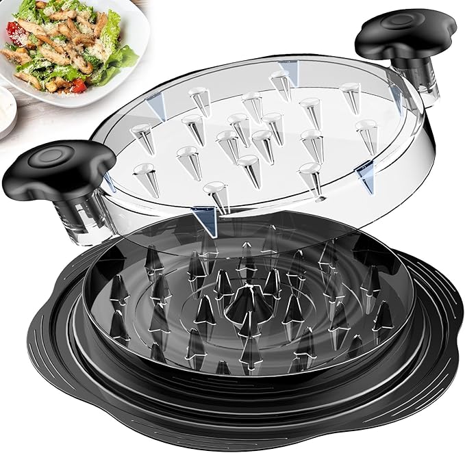 Chicken Shredder Tool Twist Large Meat Shredder with Brush&Fork, Brown