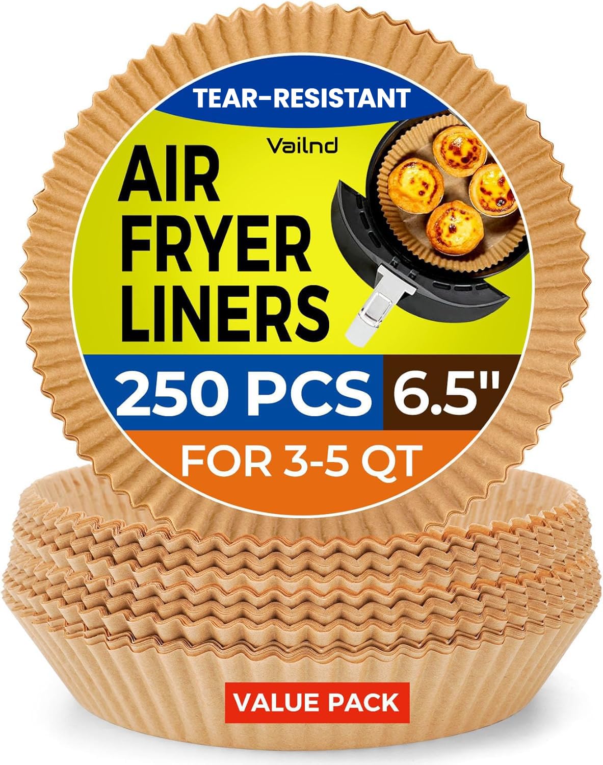 250 Pcs 9" Square Air Fryer Liners Disposable for 8-12QT, Parchment Paper