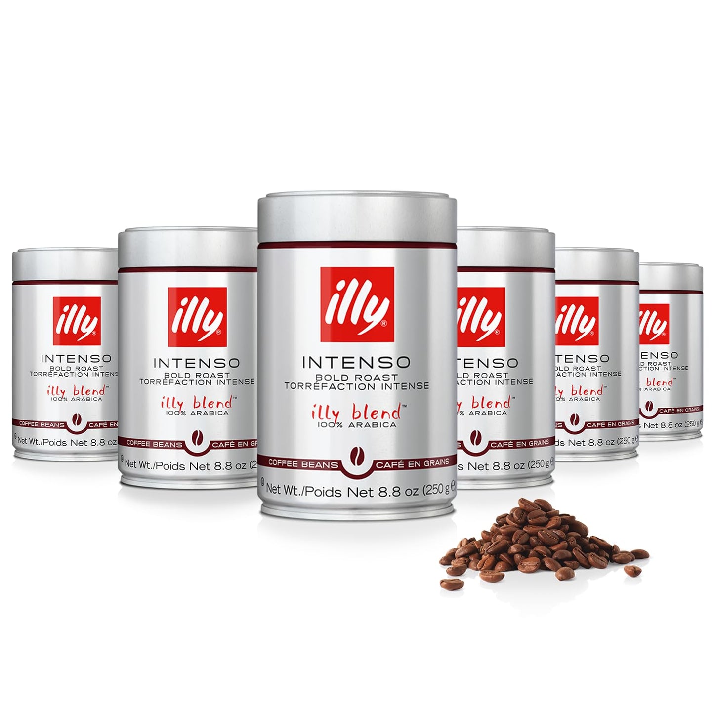 illy Whole Bean Coffee, Intenso Bold Roast, 8.8oz, 6 Pack