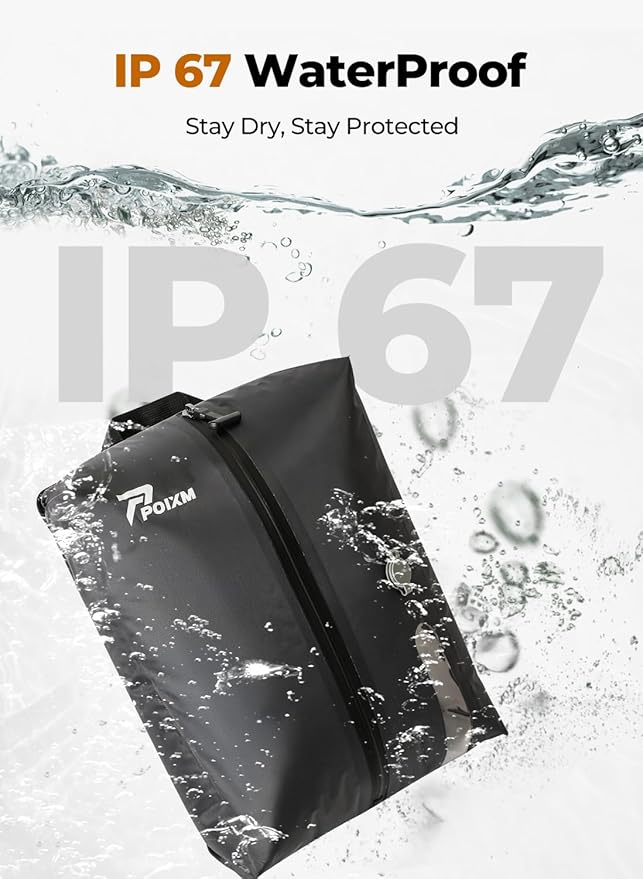POIXM Vacuum Bags for Travel with Pump, Reusable Space Saver Bag, IP67 Waterproof Vacuum Packing Cubes for Travel Suitcases and Backpack (3PC + PUMP)