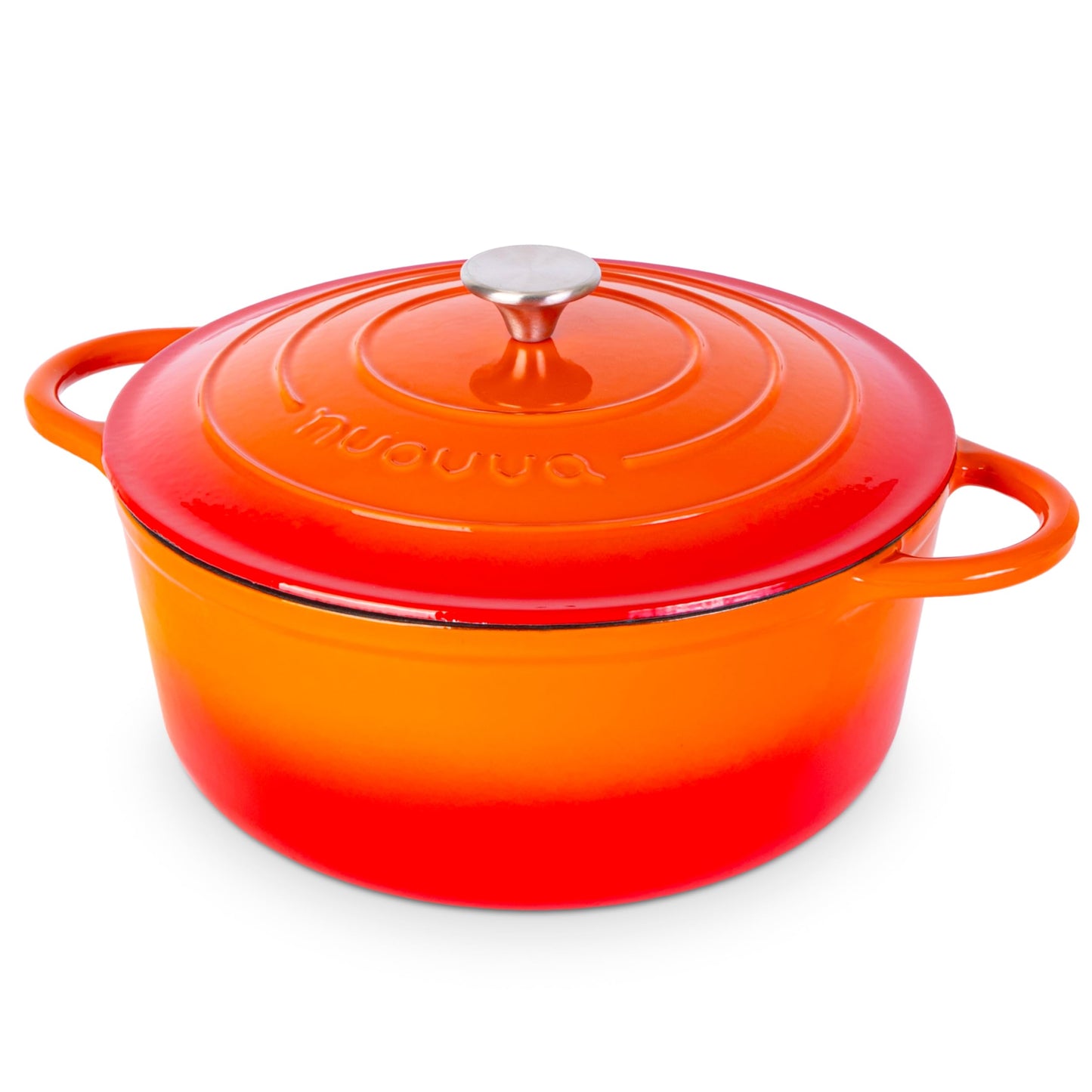 Nuovva Enamelled Cast Iron Dutch Oven Pot with Lid – 6.4 Quart Non Stick Casserole Pot – Heavy Duty & Oven Safe up to 500° F for Bread Baking, Braising, Stews, Roasting – 28cm Black