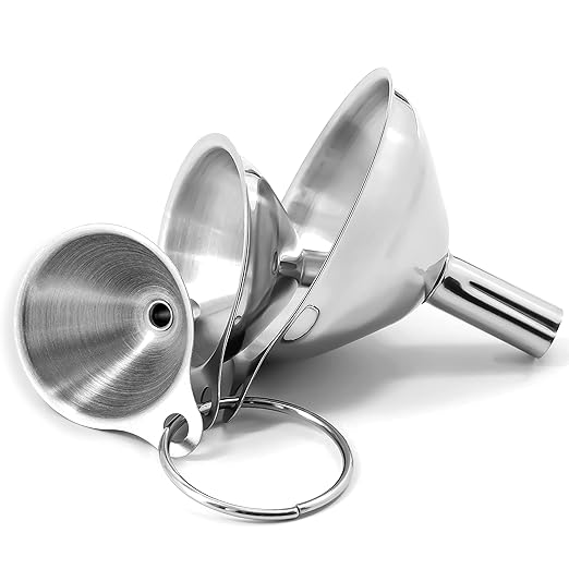 Anaeat Stainless Steel Canning Funnel with Handle for Wide and Regular Jars & Canning Jars, Wide-Mouth Funnels Excellent for Transferring Liquid and Dry Ingredients, Large Solids, Oil, Beans & Jams
