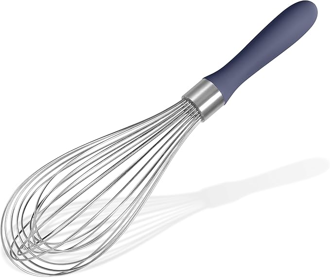 Doosu 18/8 Stainless Steel Balloon Whisk for Cooking (12 Wires, Red)