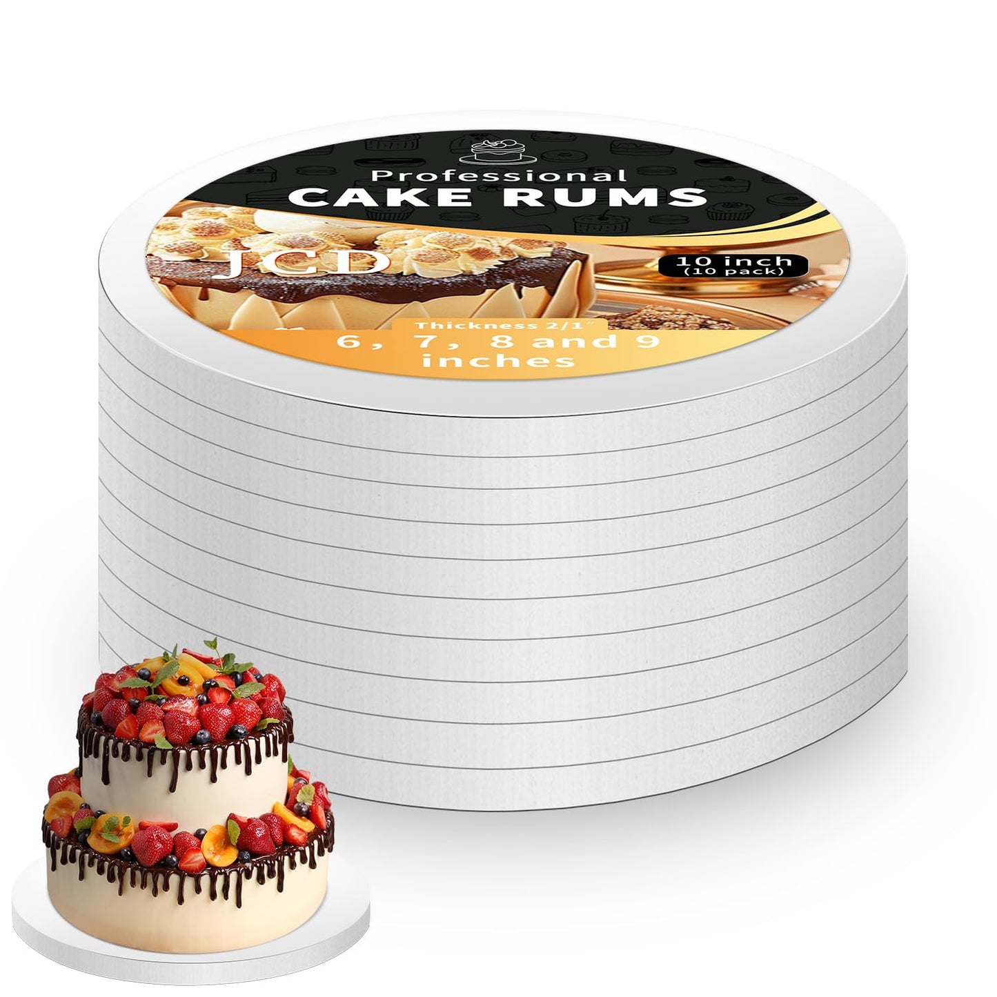 5Pcs Cake Boards 12 Inch Round - Sturdy 1/2 Inch Cake Drum, Food Grade Cake Rounds,Multiple Layers of Corrugated Cardboard for Heavy or Multi Layer Cakes for Birthdays,Weddings, Parties (12inch/5pcs)