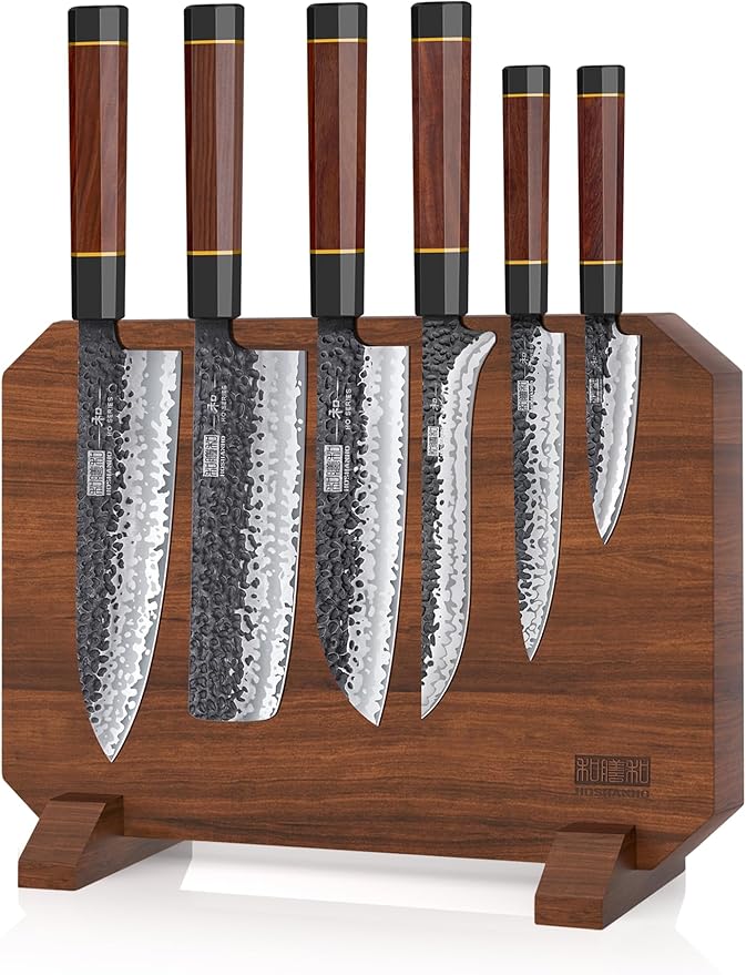 HOSHANHO 7 Pcs Knife Set with Magnetic Block, Japanese Kitchen Knife Set