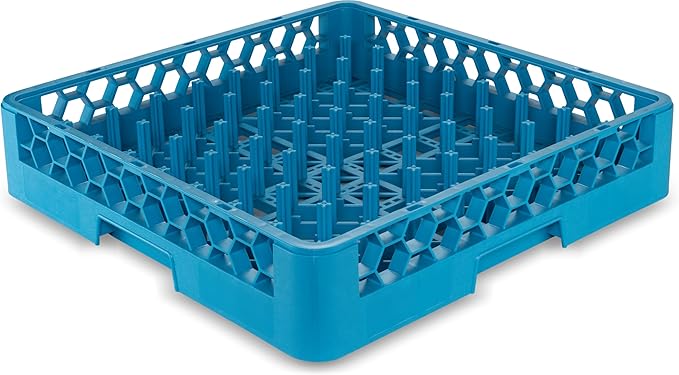 Carlisle FoodService Products All Purpose Plate and Tray Racks – Tray Racks with Extra Tall 2.94" Pegs for Charger Plates, Pasta Bowls, Large Platters, Open Honeycomb Design, Blue, (Pack of 6)