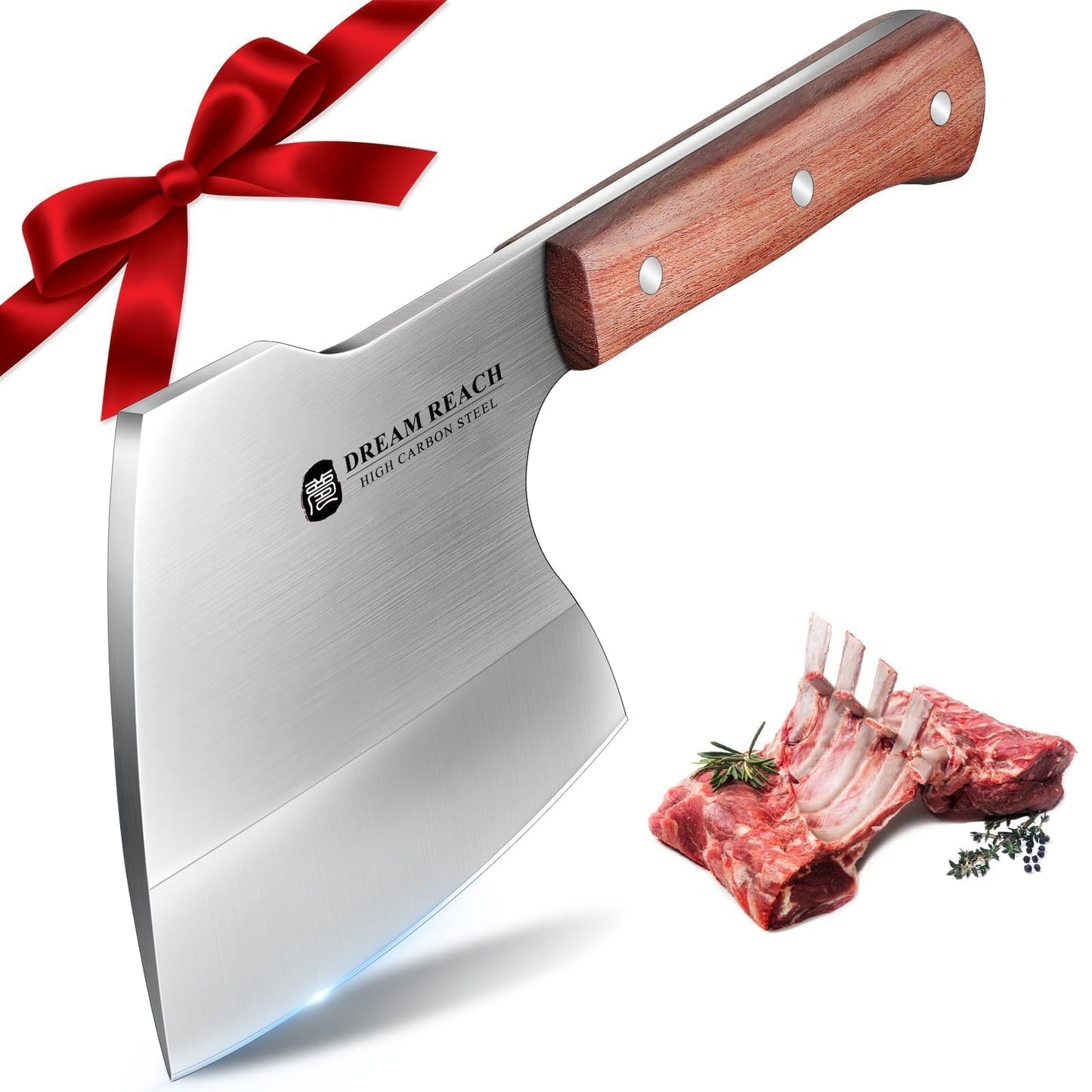 Dream Reach Meat Cleaver Knife - Heavy Duty Stainless Steel Hand Forged