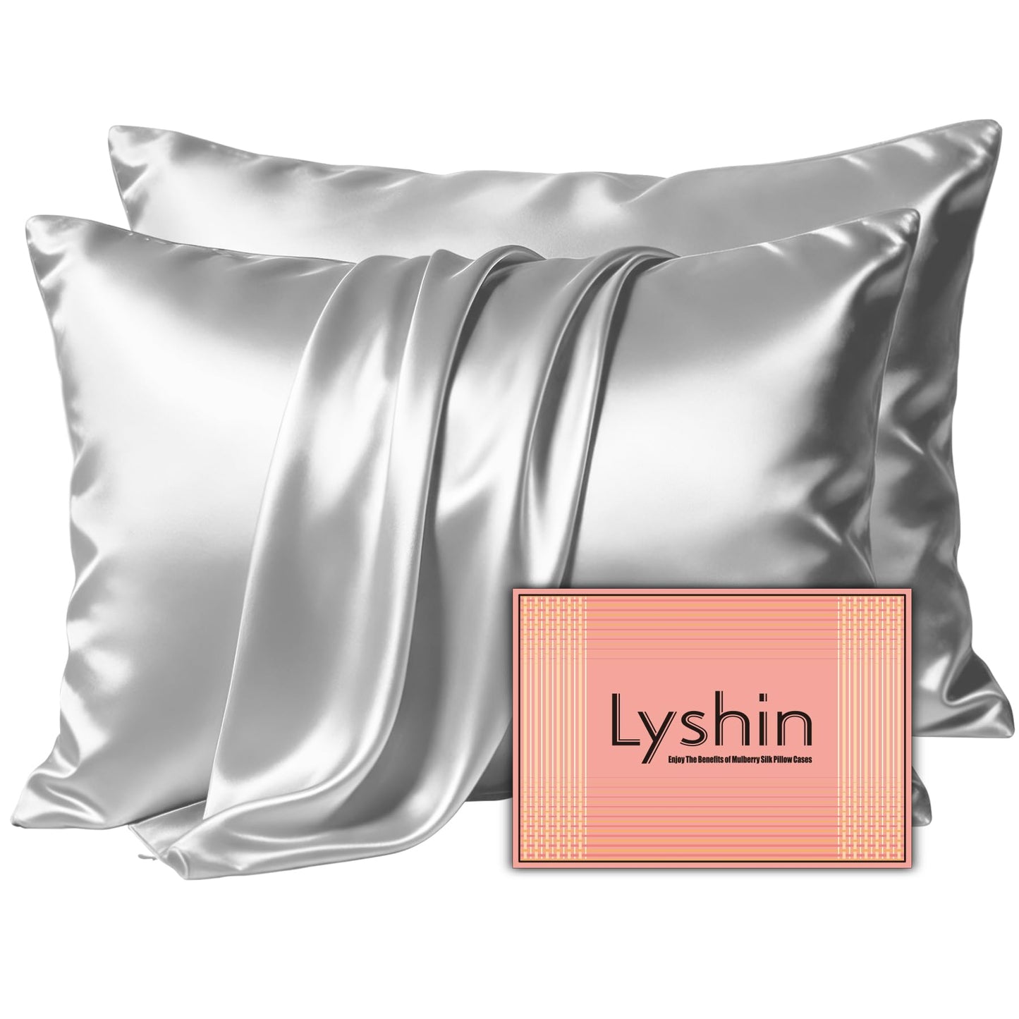 LYSHIN Silk Pillow Cases Standard Size with Hidden Zipper, Leopard