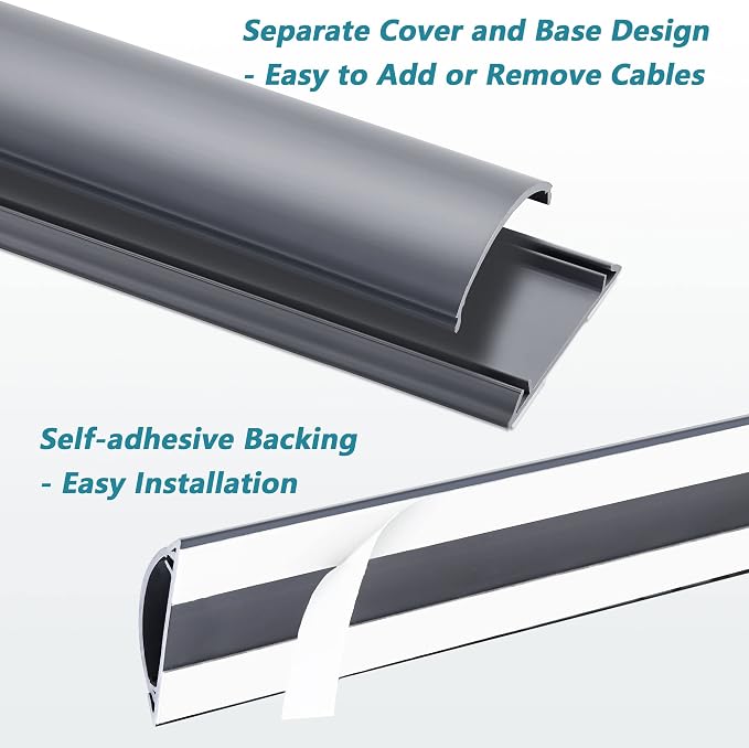 Cord Cover Floor 34in, Large Capacity Floor Cable Cover, Hard PVC Cord Hider