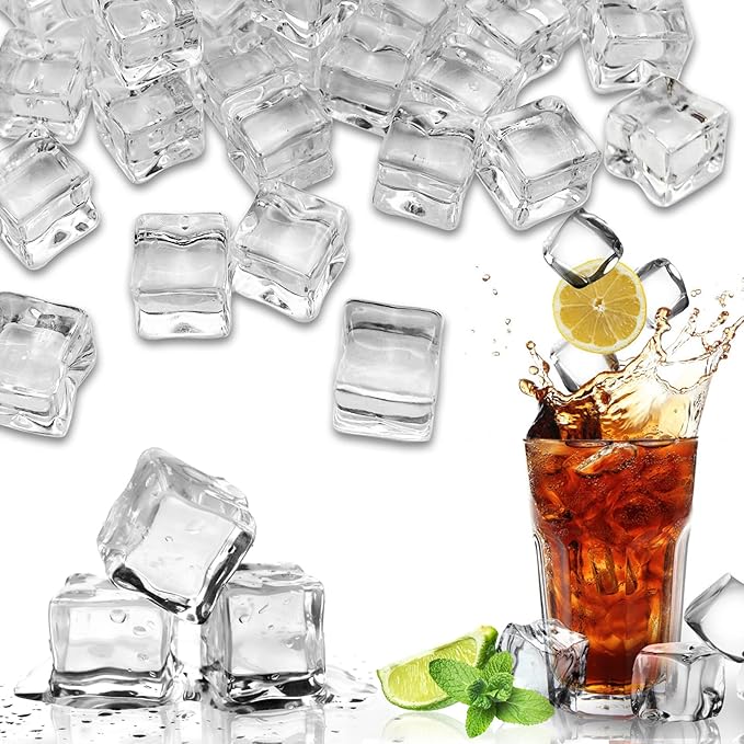 LYFJXX Fake Ice Cubes, 0.8" (20mm), 50 PCS
