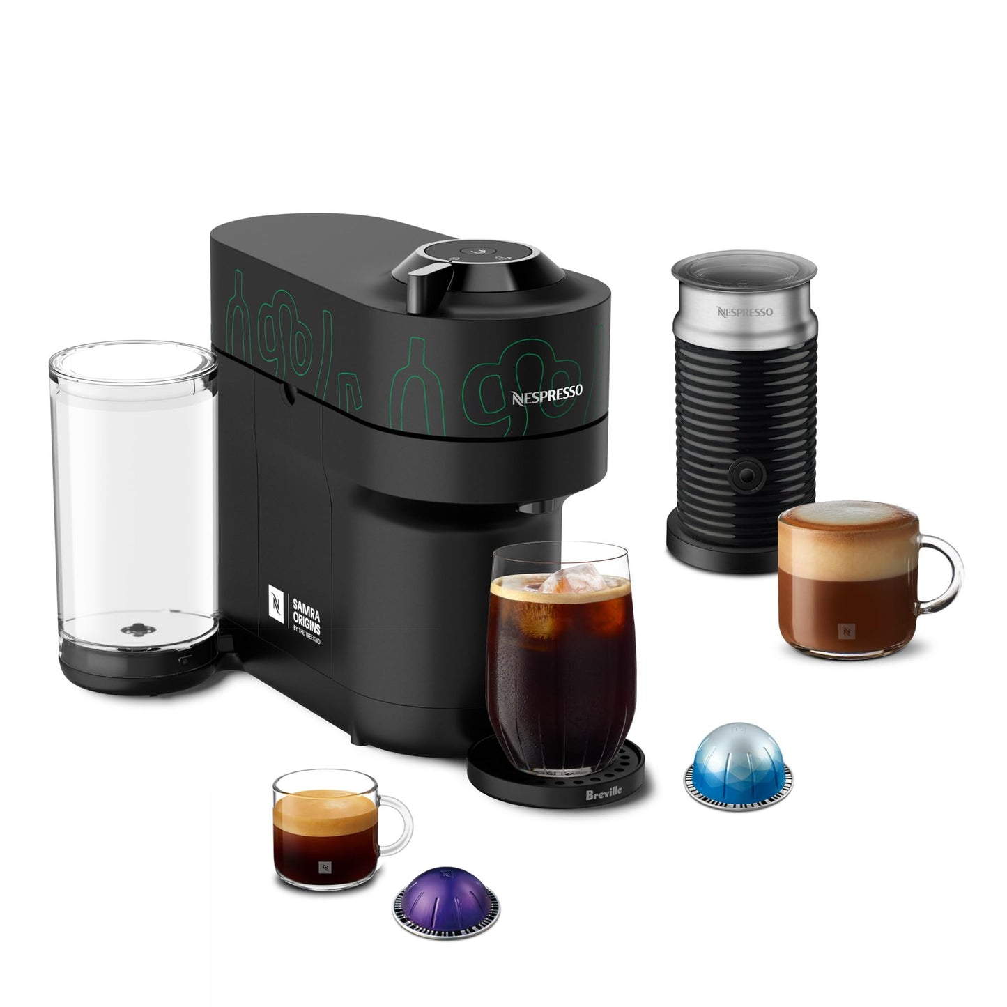 Nespresso Vertuo Pop+ Coffee Machine with Milk Frother, Dark Grey