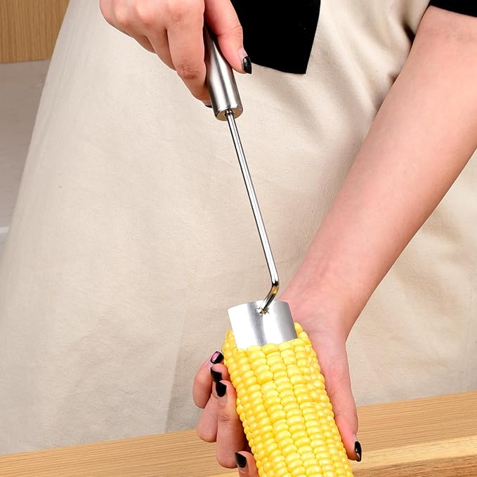 NEW Long Handle Stainless Steel Corn Stripping Tool StripChef Corn Peeler for Corn on the Cob – Easy to Clean a must-have small tool in the kitchen (1 Pack)