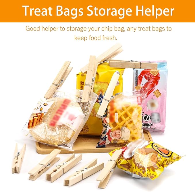 100pcs Clothes Pins Wood - 4 inch Heavy Duty Wooden Clothespins for Hanging Clothes Outdoor Clip,Crafts