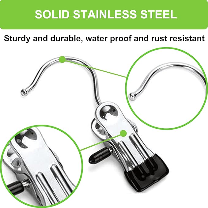 Laundry Hooks Hanging Clips Clothes Pins Closet Hanger Organizer Clamps Socks Towel Clips Heavy Duty Clothespins Bulk Hanger Clips for Closet Travel Pants Socks Handbags, 40 Pack
