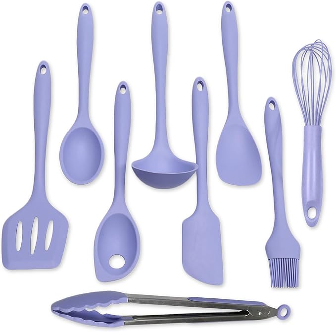 Chef Craft Premium Silicone Kitchen Tool and Utensil Set, 9 Piece, Red