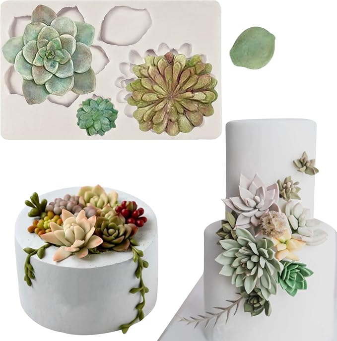 Leaf Fondant Molds, Succulents Trailing Leaves Cake Decorating Silicone Mold for Chocolate Candy Mousse Cookies Marzipan, Kitchen Baking Tools, Clay Resin Projects
