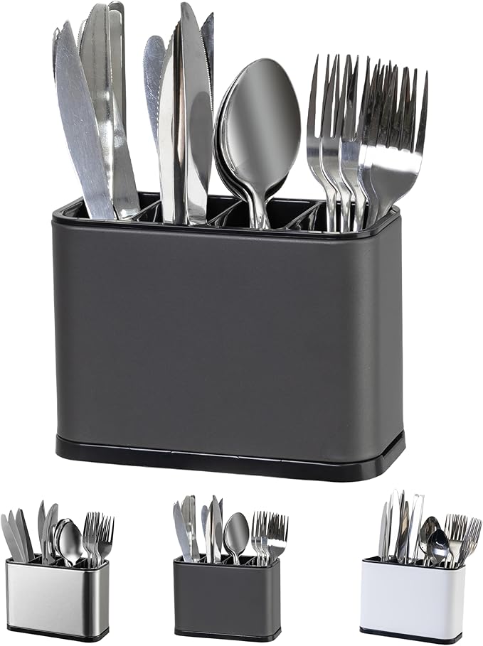 LIBODOUR Utensil Holder,Kitchen Silverware Holder for Countertop