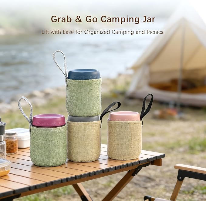 16 OZ 8 Pack Overnight Oats Jars with Airtight Lids and Jar Sleeve, Glass Containers for Meal Prep, Leak-Proof Food Storage Jars for Yogurt, Pudding & Healthy Breakfast (16oz-8 Pack)