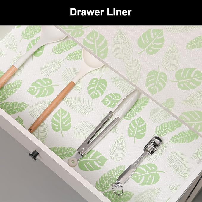 Cooyes Shelf Liner – Premium Non-Adhesive Cabinet & Drawer Liner for Kitchen – Waterproof Shelf Paper with Modern Pattern – Durable EVA Cabinet Mat – Easy to Cut (17.5" W x 78.7" L)