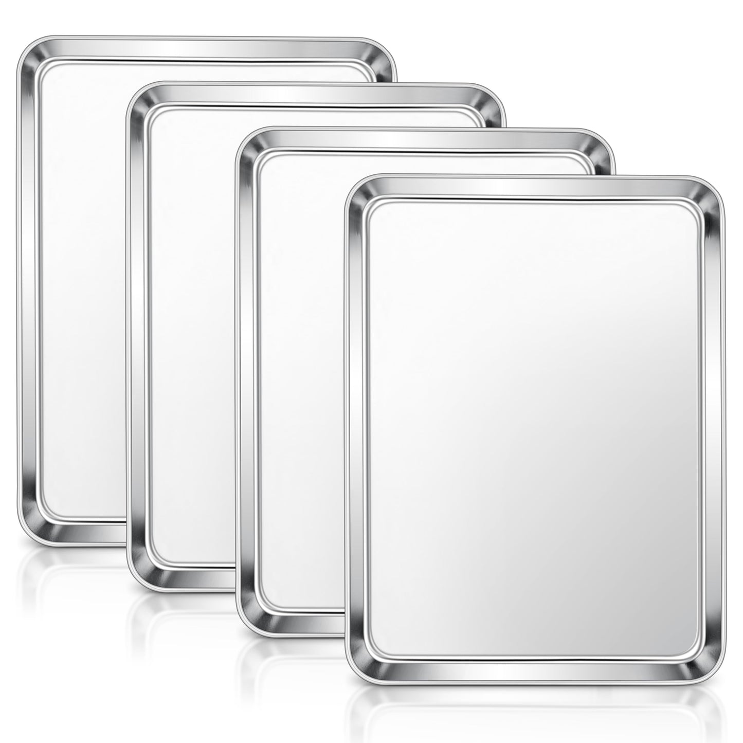 E-far Small Baking Sheet, 10.5”x8.3” Stainless Steel Toaster Oven Tray