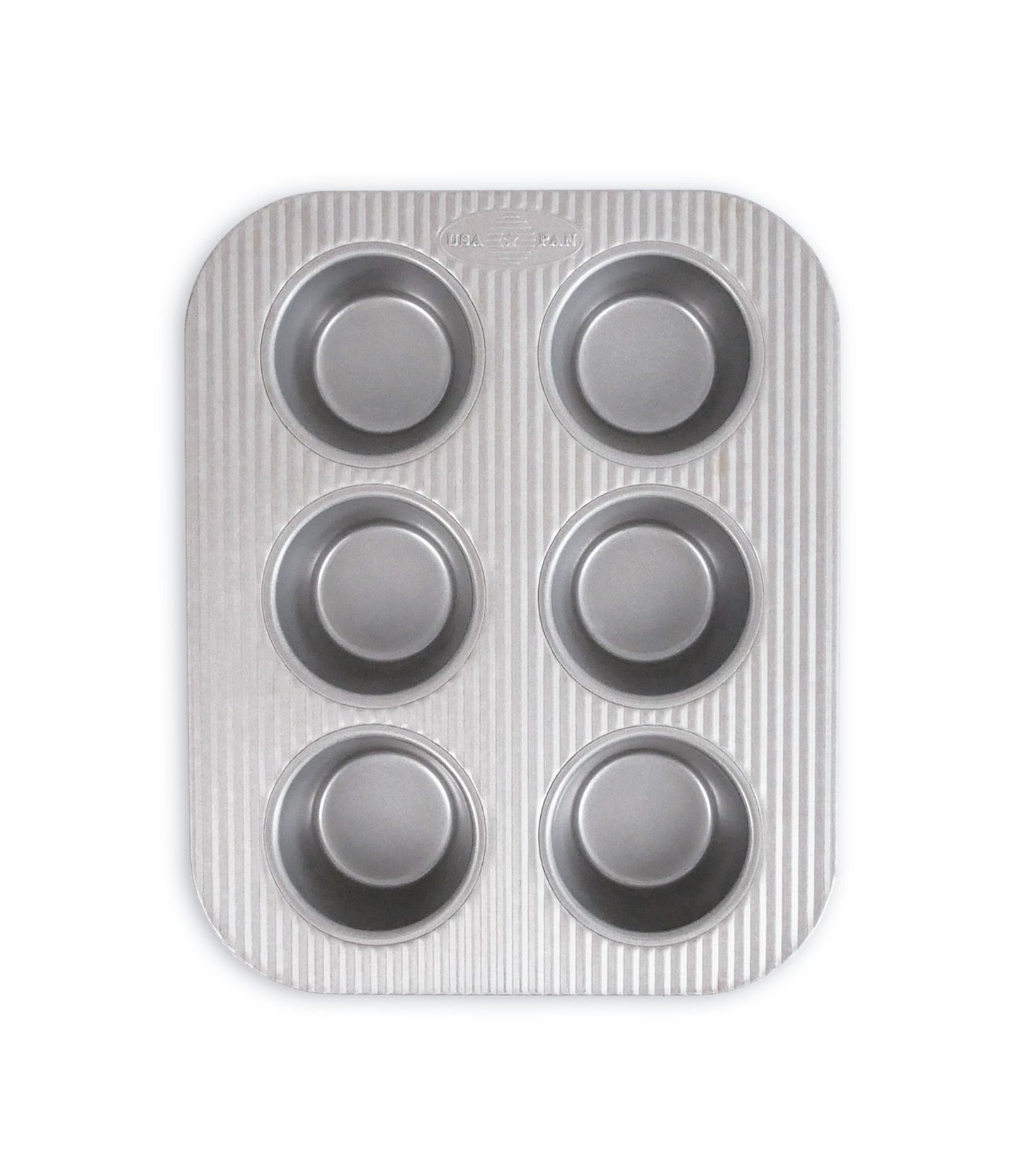 USA Pan Jumbo Texas Muffin Pan, 6 Well, Nonstick & Quick Release Coating, Aluminized Steel