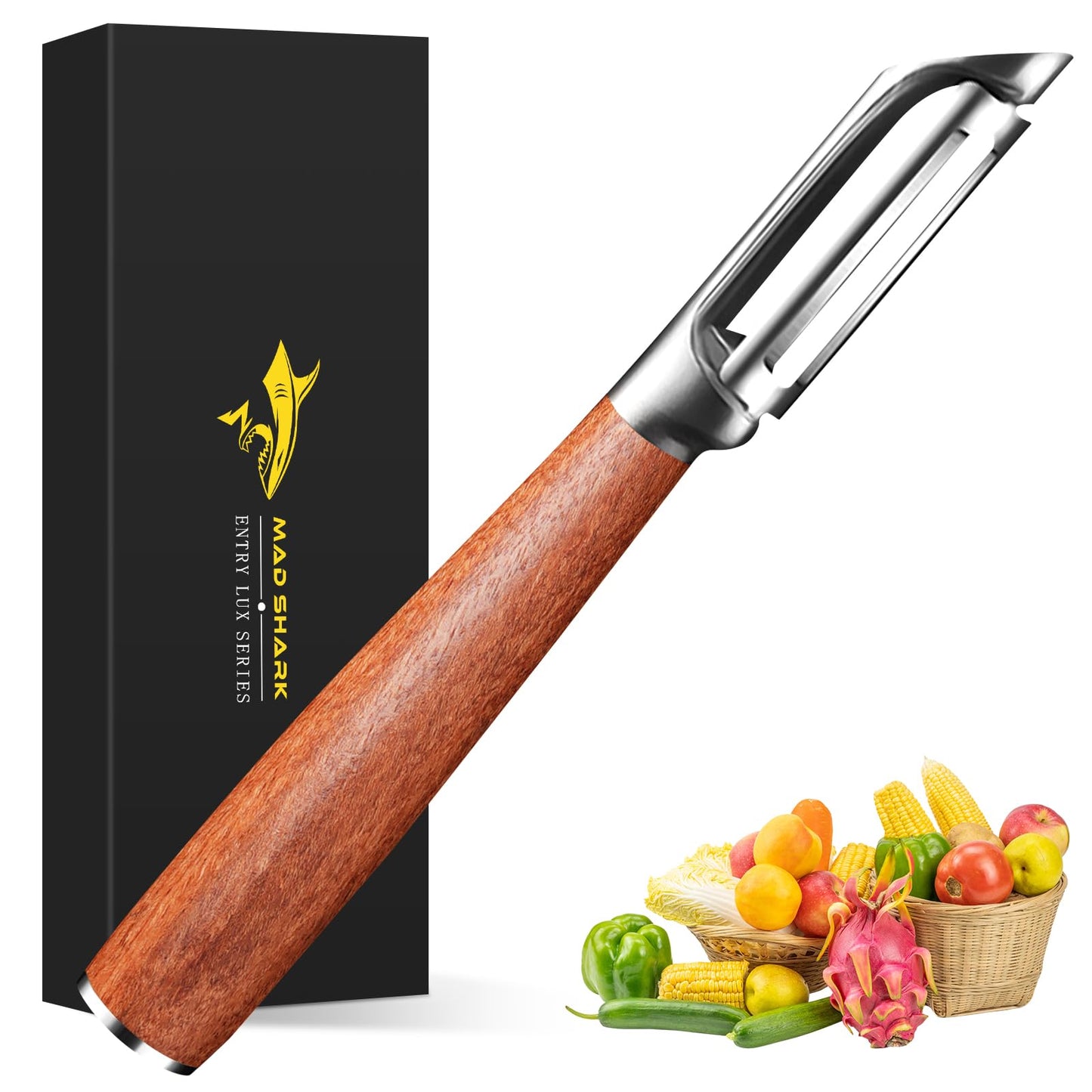 MAD SHARK Ultra Sharp Potato Peeler, Fruit Carrot Veggie Peelers for Kitchen,Vegetable Peeler with Ergonomic Non-Slip Handle (Sliver 4)
