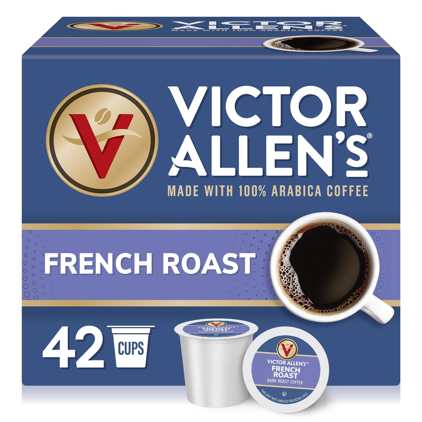 Victor Allen's Coffee Variety Pack (Morning Blend, 100% Colombian, Donut Shop Blend, and French Roast), 42 Count, Single Serve Coffee Pods for Keurig K-Cup Brewers