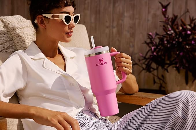STANLEY Quencher H2.0 Tumbler with Handle and Straw 20 oz | Flowstate 3-Position Lid | Cup Holder Compatible for Travel | Insulated Stainless Steel Cup | BPA-Free | Soft Orchid