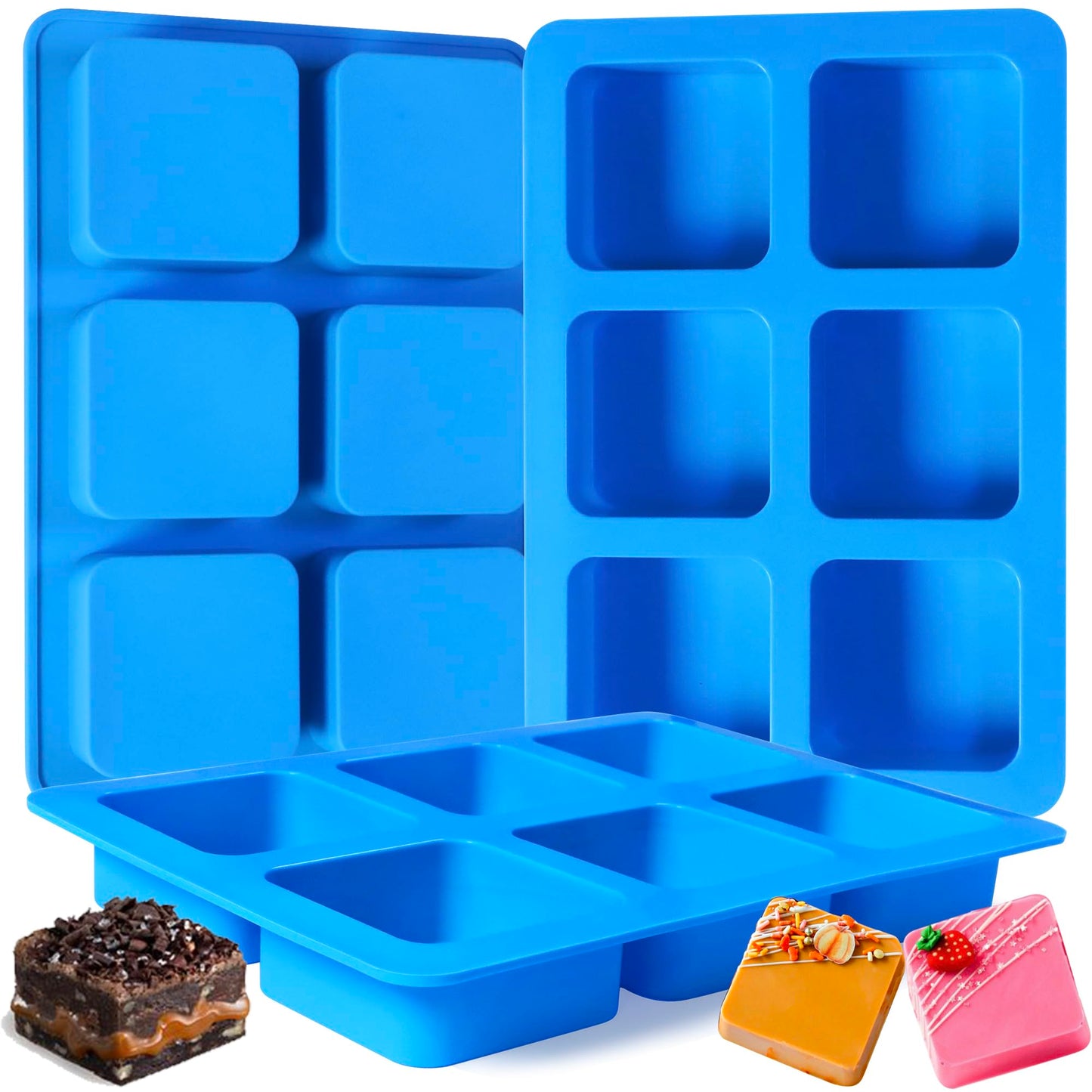 Sidosir Square Caramel Candy Mold Silicone, 126-Cavity Gummy Silicone Molds for Fat Bombs, Chocolate Truffles Mold for Hard Candy, Ice Cube