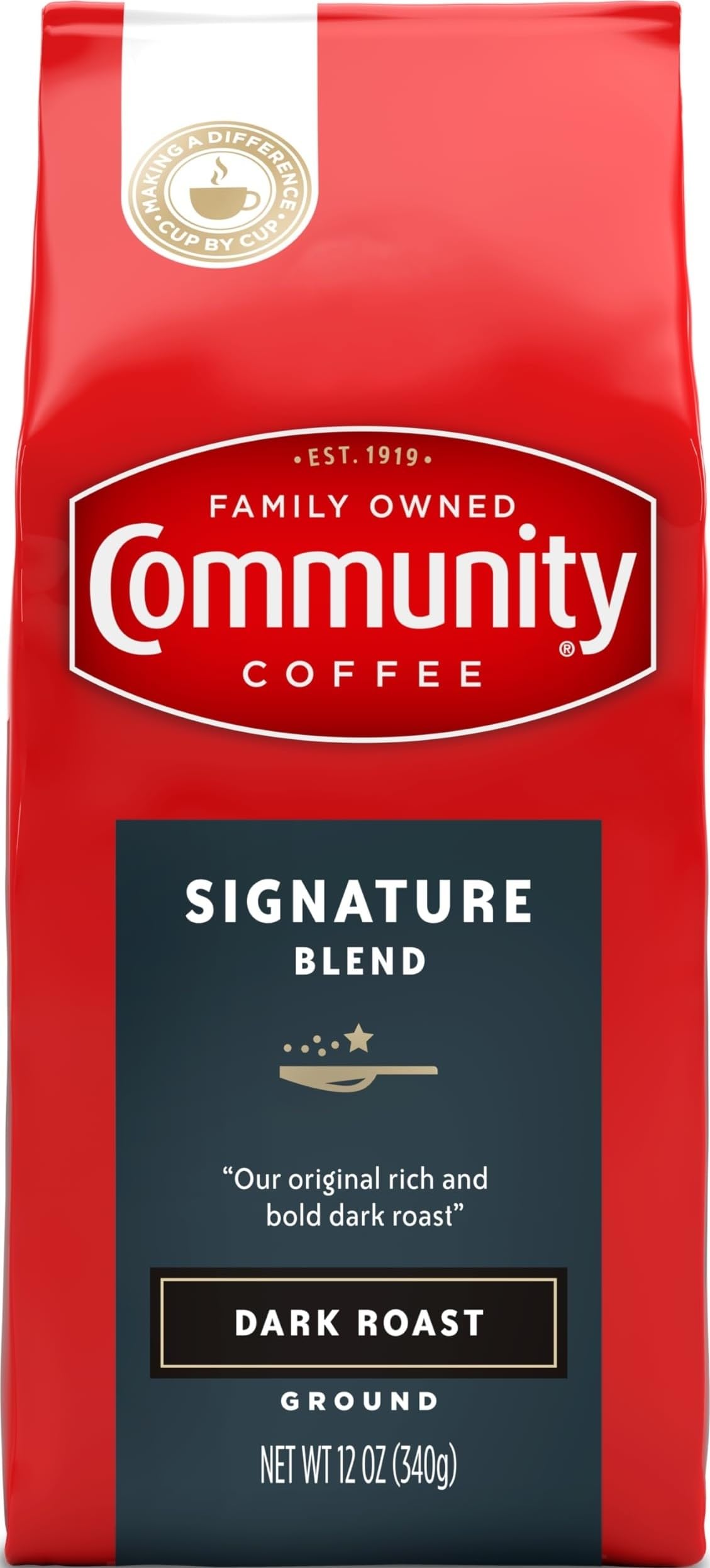 Community Coffee 100% Colombia 72 Ounce, Medium Dark Roast Ground Coffee, 12 Ounce (Pack of 6)