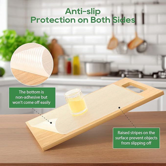 Anoak Shelf Liner - Non-Slip Cabinet Liner, 24 Inch x 10 FT(120 Inch) Durable Waterproof Washable Oil-Proof for Kitchen Cabinet, Shelves, Refrigerator, Storage, Desks, Non Adhesive