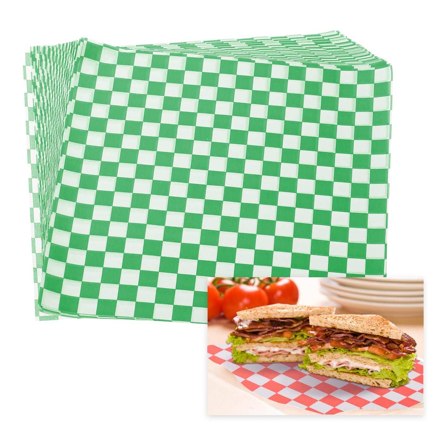 PATIKIL 8.7" x 8.7" Waxed Paper Sheets, 100Pcs Square Pattern Oil-absorbing Dry Food Wrapping Paper for Bakery Coffee Shop Home Baking Kitchen DIY, Blue
