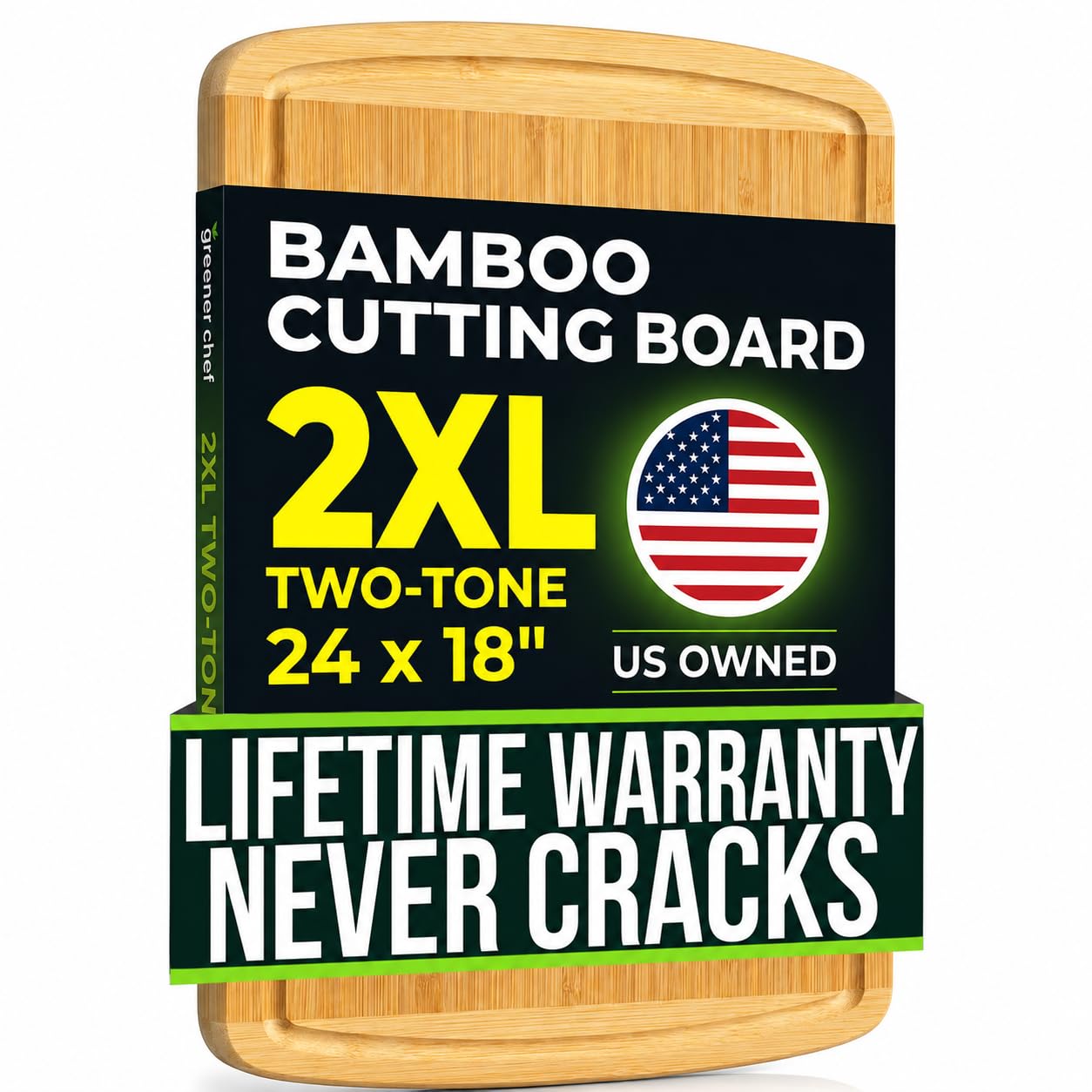 ENORMOUS 30 x 20 Organic Extra Large Cutting Board with Lifetime Replacements – Wood Bamboo Chopping Board - Wooden Butcher Block Cutting Board for Carving Turkey, Grilling Brisket and BBQ