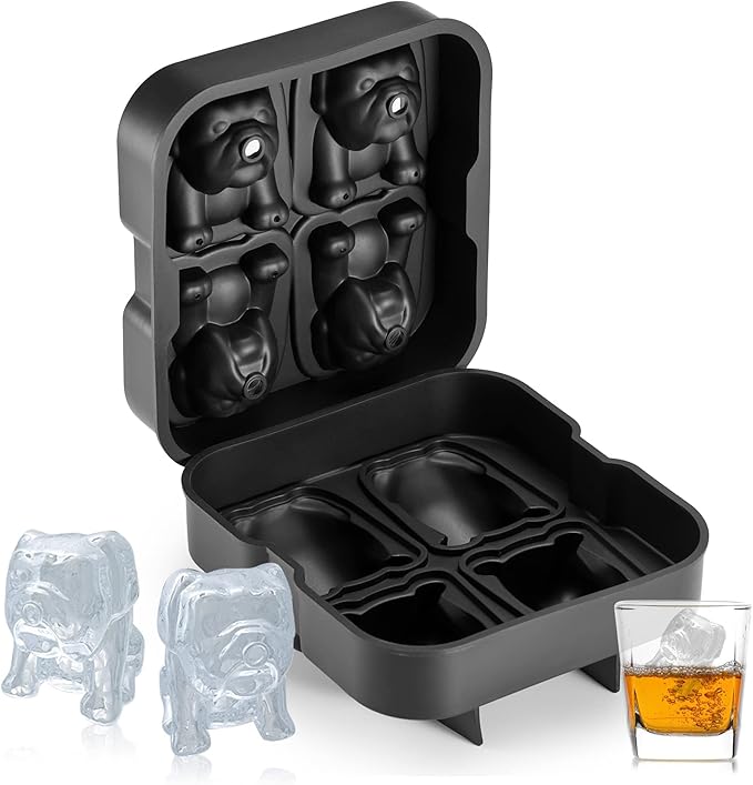 Nax Caki 3D Dachshund Dog Ice Cube Mold Fun Shapes, Dachshund Gifts for Women, Cute Large Craft Ice Mold, Big Dog Ice Cube Trays for Whiskey Cocktails Bourbon